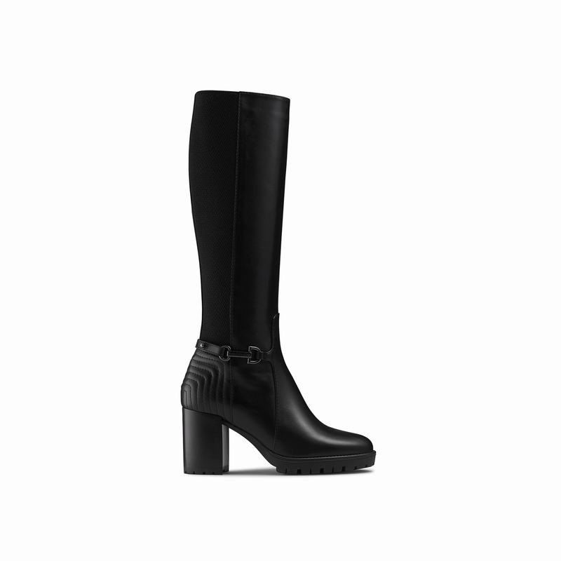 Russell & Bromley Rein Hi Heeled Riding Boots Womens Black [UPR8062SM]